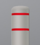 Grey Post Cover with Red Stripes Grey Post Cover with Red Stripes