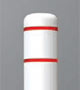 White Post Cover with Red Stripes White Post Cover with Red Stripes