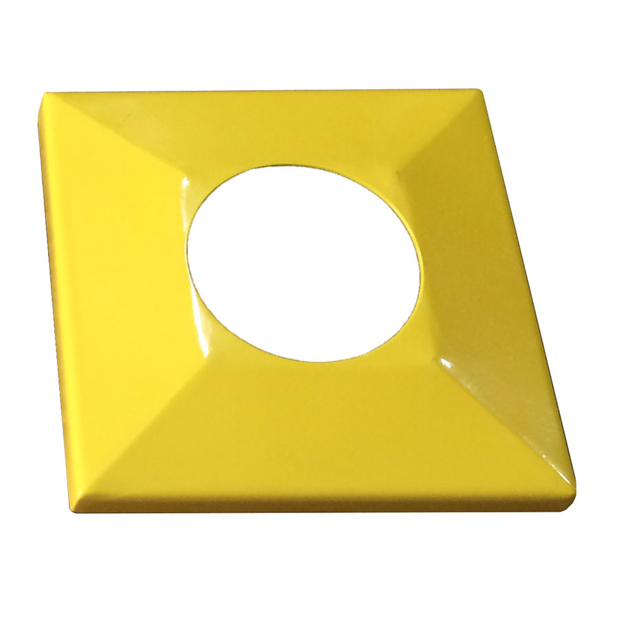 Bolt Down Bollard base cover yellow square