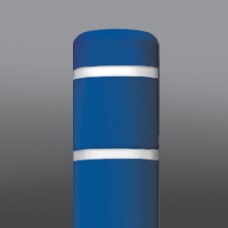 DINGED 10 7/8" x 60" Blue Bollard Cover/white tape