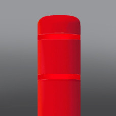 DINGED 4.5" x 50" Bollard Cover Red w/Red Tape