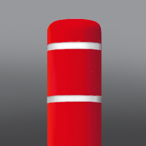 DINGED 4.5" x 52" Bollard Cover Red w/white tape