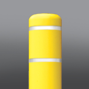 DINGED 8 7/8" x 52 Bollard Cover Yellow w/White tape