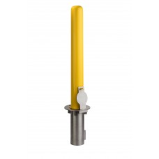 6" x 36" Removable Steel Bollard Powder Coated Yellow Dinged