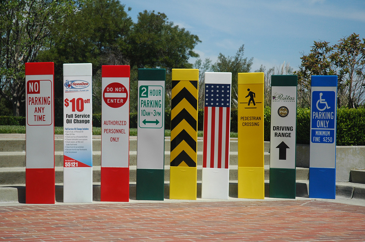 Bollard sleeves for marketing and messaging