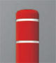 Red Post Cover with White Stripes