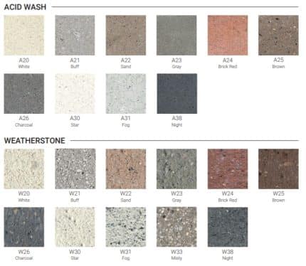 Concrete Color Chart: Acid Wash & Weatherstone Options