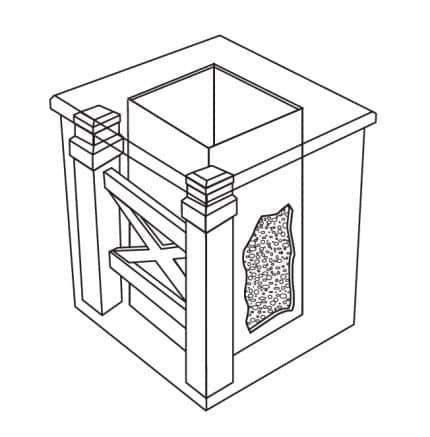 Diagram Showing Crash Rated Planter with Safety X-Frame Bollard